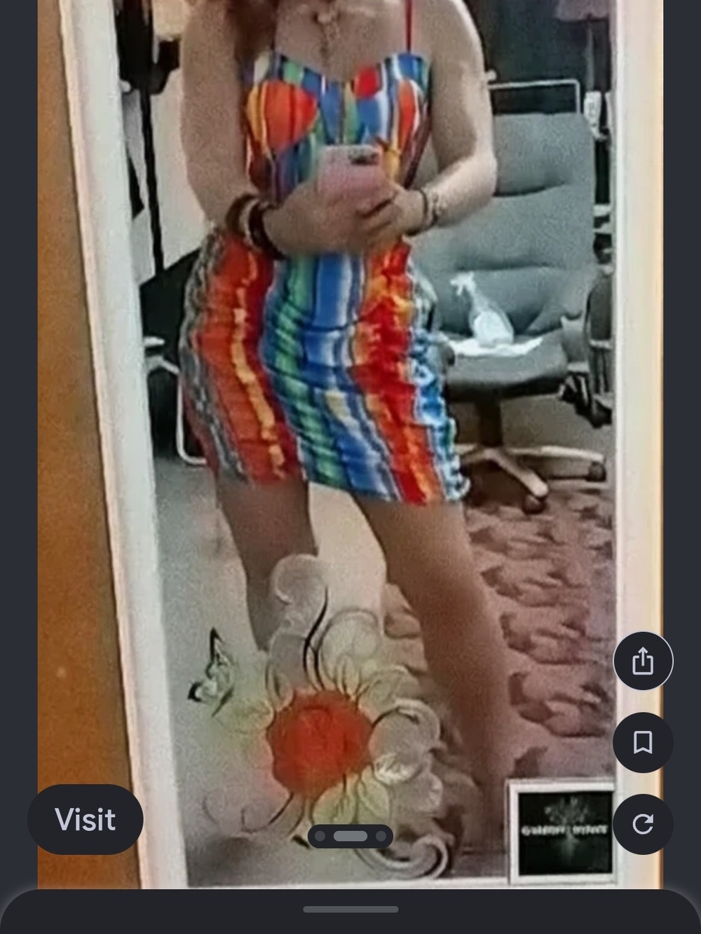 Ruched Striped Mini Dress in Yellow Blue Orange